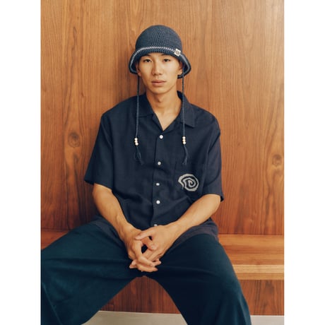 SOL soonerorlater / OPEN COLLAR S/S SHIRT / NAVY