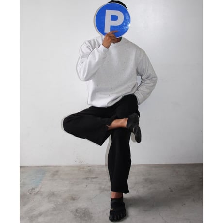 PAJA STUDIO / PRINTED NEP CREWNECK SWEATSHIRTS / ASH GRAY