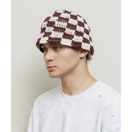 BAL / HAND KNIT BUCKET HAT / BROWN