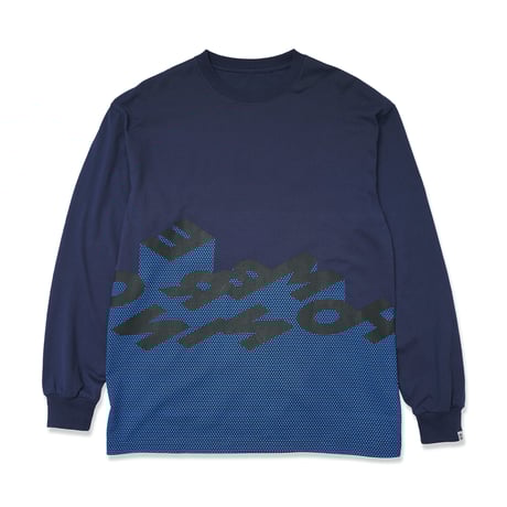 HOMBRE NINO / L/S PRINT TEE (BLOCK) / NAVY