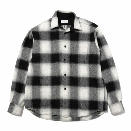 HOMBRE NINO / WOOL PLAID SHIRT / WHITE BLACK