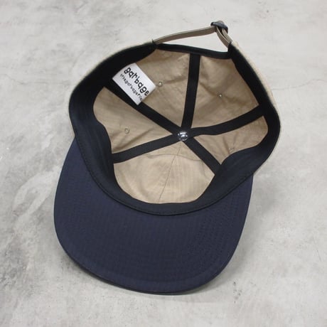 GARBAGE / SOFT BRIM 6 PANEL CAP LOW (HAPPY CHEMICALS) / SAND / NAVY BRIM (NAVY EMB)