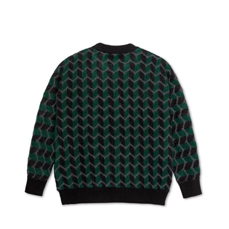POLAR SKATE CO. / ZIG ZAG KNIT SWEATER / BLACK / DARK TEAL