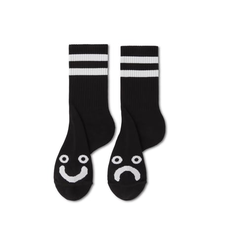 POLAR SKATE CO. / RIB SOCKS HAPPY SAD / BLACK