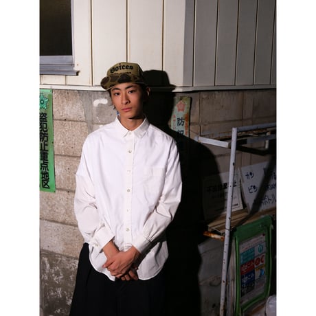 HOMBRE NINO / ROUND COLLAR SHIRT / WHITE