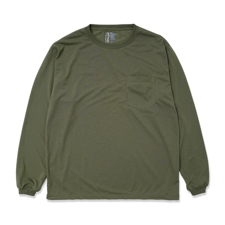 GARBAGE / POCKET LS TEE (L&P) / OLIVE (BLACK PRINT)