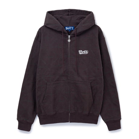 BoTT / SPARKLE STITCH ZIP HOODIE / BROWN