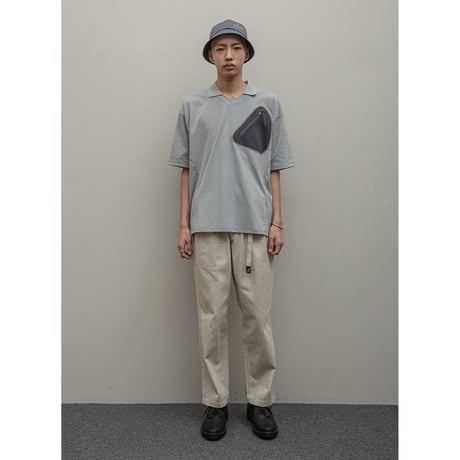 BAL / RECYCLE POLYESTER ZIP POCKET POLO SHIRT / GRAY