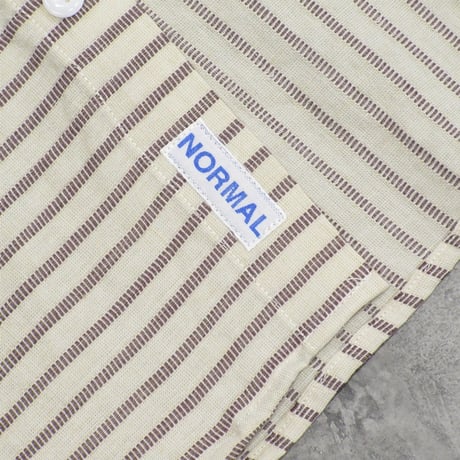 NOROLL / NORMAL SHIRT STRIPE S/S / BROWN