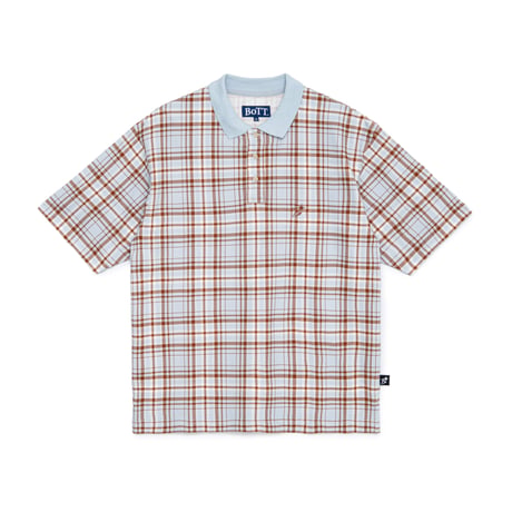 BoTT / PLAID S/S POLO SHIRT / BLUE