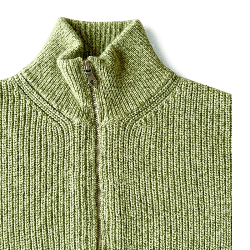 COMFORTABLE REASON / HALF ZIP KNIT / LIME | Sop