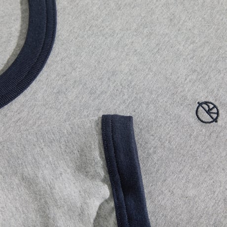 POLAR SKATE CO. / RINGER TEE / HEATHER GREY / NAVY