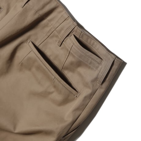 tone / COTTON TWILL WIDE TROUSER / PALE GOLD
