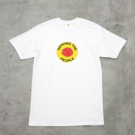 SERVING THE PEOPLE / STP SMILY FACE T-SHIRT / WHITE