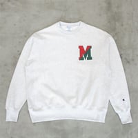 M.V.P. / COLLEGE M LOGO CREW SWEAT / SILVER GRAY