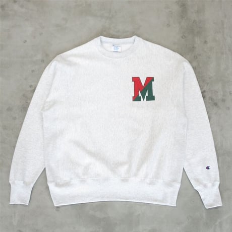 M.V.P. / COLLEGE M LOGO CREW SWEAT / SILVER GRAY