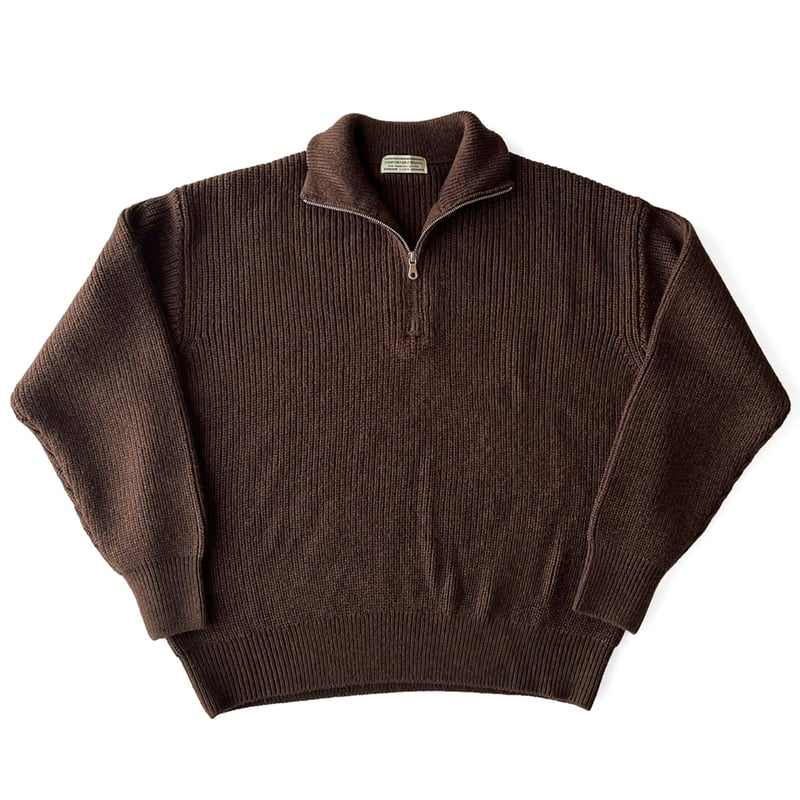 COMFORTABLE REASON / HALF ZIP KNIT / BROWN | So