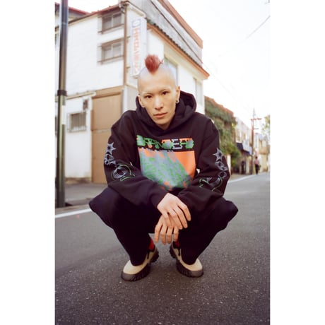 BRAIN DEAD / VIDEOSPHERE HOODIE / BLACK