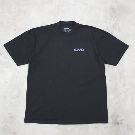 4WD  (4 WORTH DOING) / HALF TONE LOGO SS TEE / BLACK / PURLE