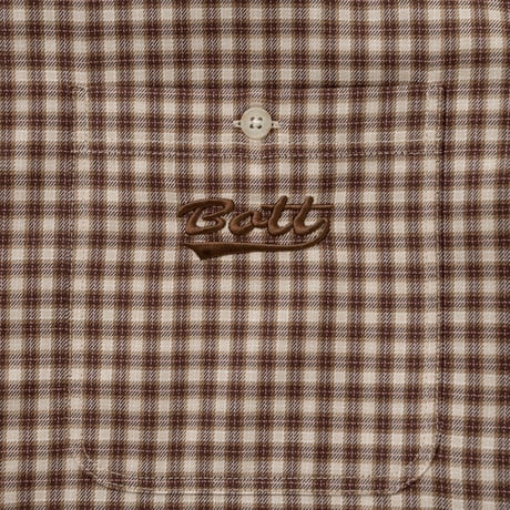 BoTT / MULTI CHECK S/S SHIRT / LIGHT BROWN
