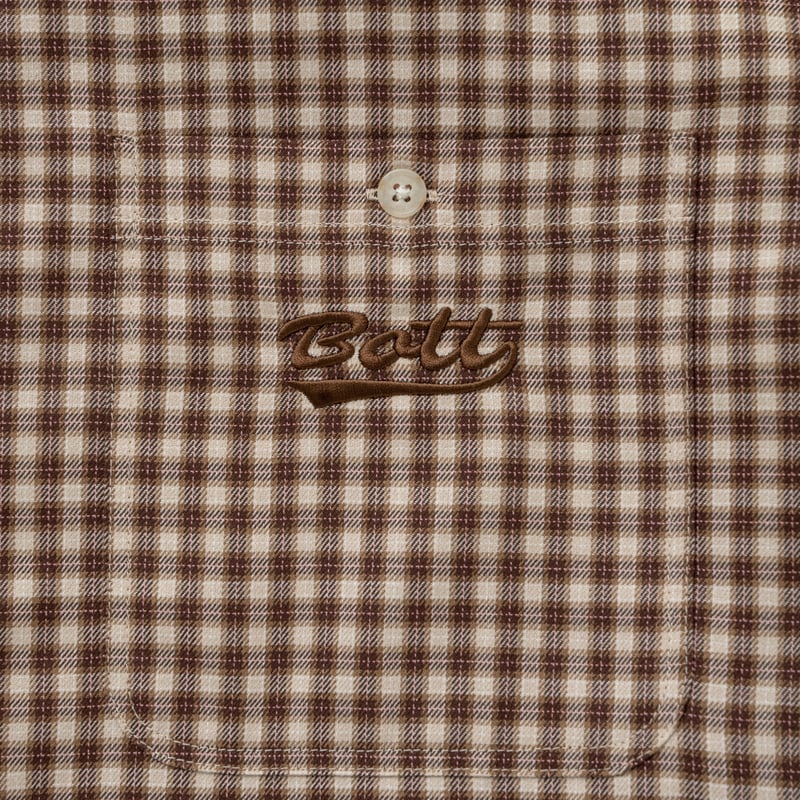 BoTT / MULTI CHECK S/S SHIRT / LIGHT BROWN | So
