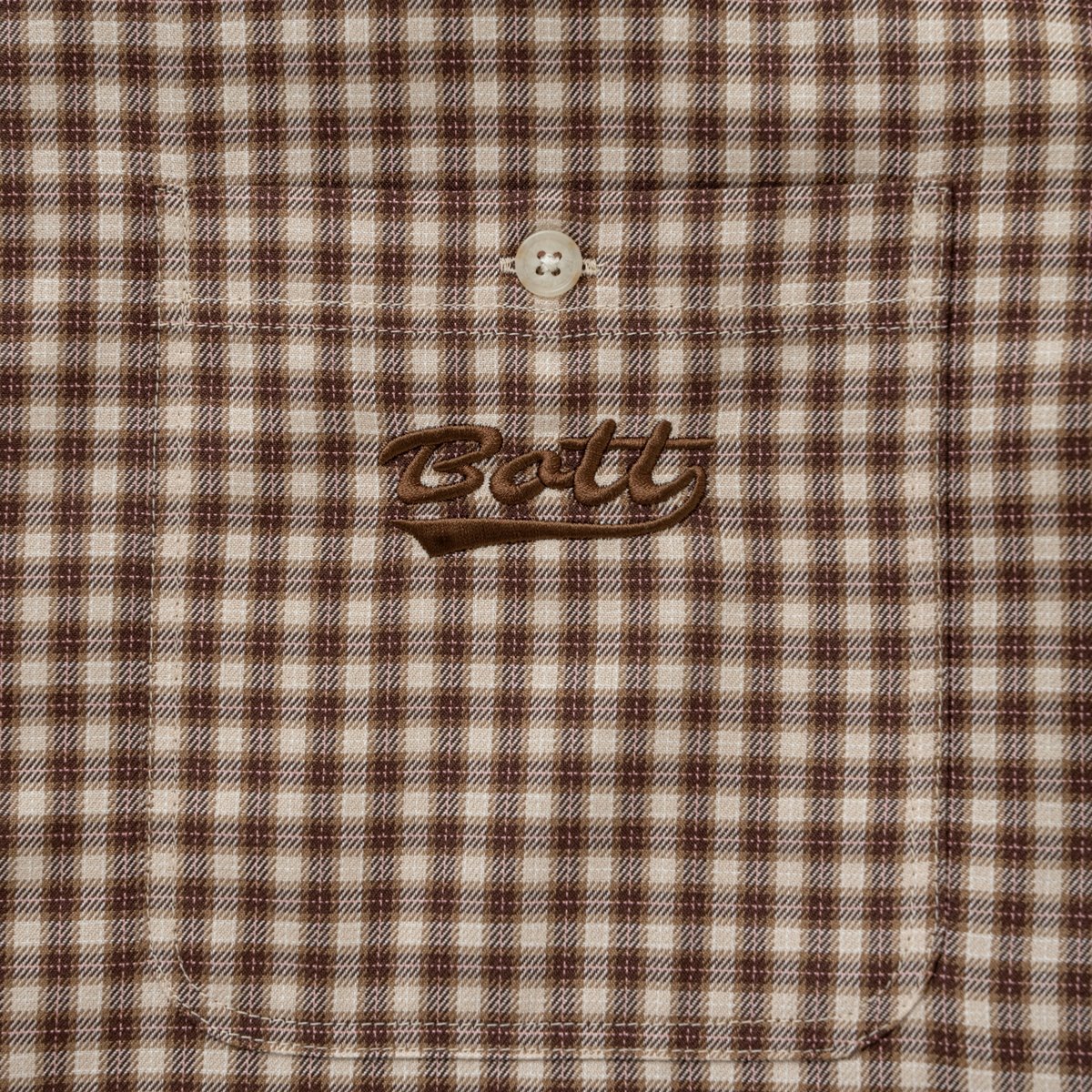 BoTT / MULTI CHECK S/S SHIRT / LIGHT BROWN | So