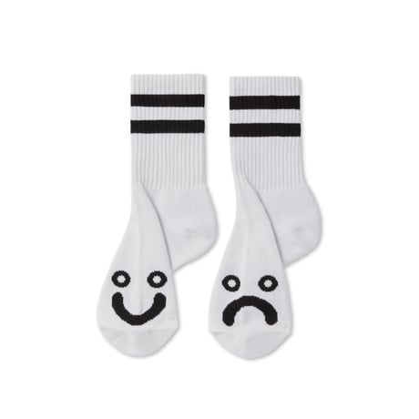 POLAR SKATE CO. / RIB SOCKS HAPPY SAD / WHITE