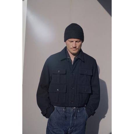 PHIGVEL MAKERS & Co. / HAND KNITTING NAVAL HAT / INK BLACK