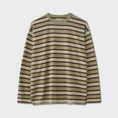 PHIGVEL MAKERS & Co. / BORDER LS TOP / KHAKI x RUSEET