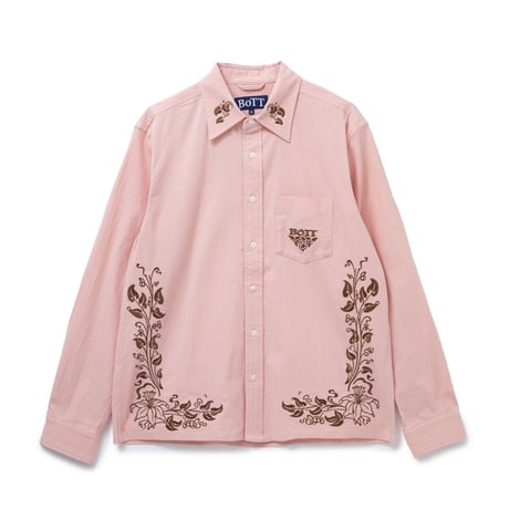 BoTT / EMBROIDERED SEERSUCKER SHIRT / PINK