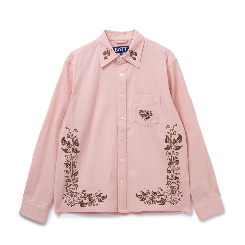 BoTT / EMBROIDERED SEERSUCKER SHIRT / PINK | So