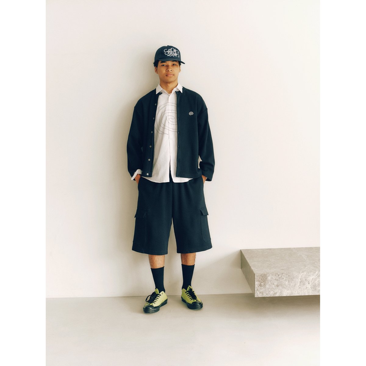 SOL soonerorlater / WAFFLE CARGO SHORTS / NAVY