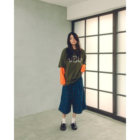 SOL soonerorlater / CHECKED BAGGY SHORTS / BLUE