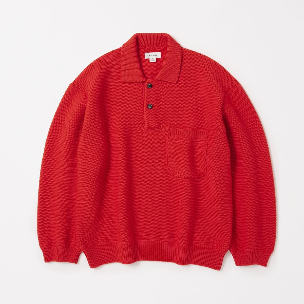 【hhh】美品✨Tone ウールローゲージ knit polo ニットポロ fit=scale-down,w=1200