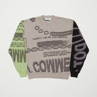 BAL / JACQUARD COTTON CREWNECK SWEATER / GRAY
