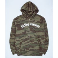 FUCKING AWESOME / BLACKLETTER LOGO ZIPPED HOODIE / CAMO