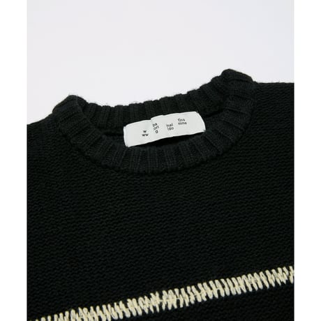 BAL / STITCHED DROP SHOULDER SWEATER / BLACK
