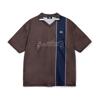 SOL soonerorlater / CURSLVE LOGO SOCCER SHIRT / BROWN