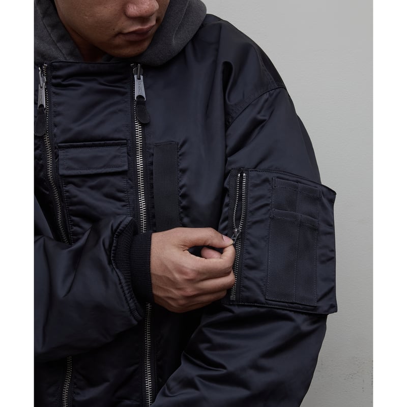 BAL / x SPIEWAK DOUBEL ZIP BOMBER JACKET / BLAC