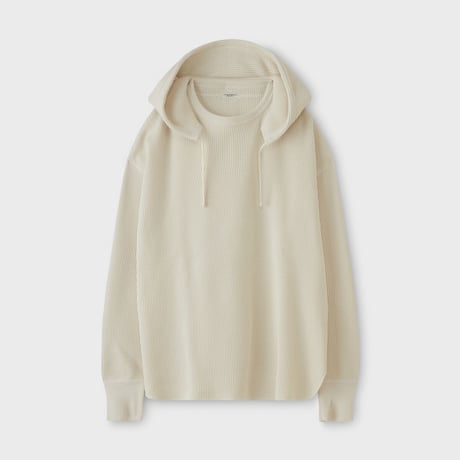 PHIGVEL MAKERS & Co. / HOODED HEAVY WAFFLE TOP / IVORY