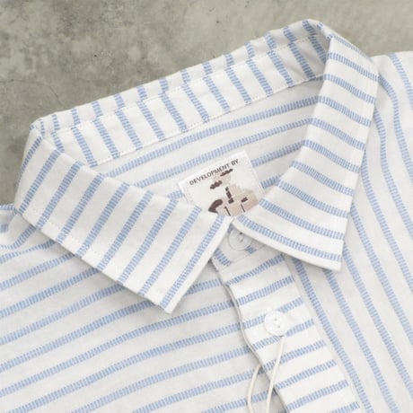 NOROLL / NORMAL SHIRT STRIPE S/S / BLUE