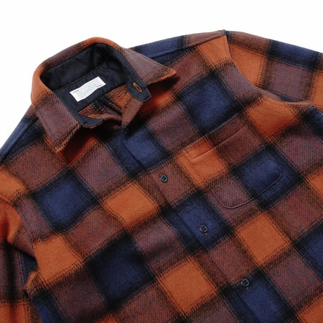 HOMBRE NINO / WOOL PLAID SHIRT / ORANGE NAVY