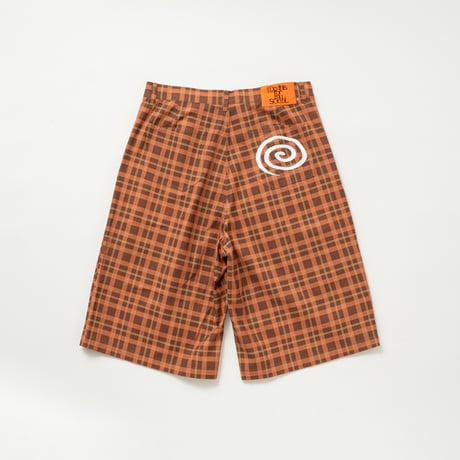 SOL soonerorlater / CHECKED BAGGY SHORTS / BROWN