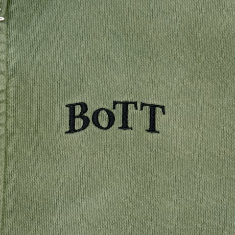 BoTT / WASHED CARGO POCKET ZIP HOODIE / OLIVE