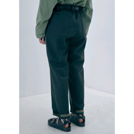tone / WOOL GABARDINE WORK PANTS / KHAKI