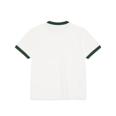 POLAR SKATE CO. / RINGER TEE / CLOUD WHITE / DARK GREEN