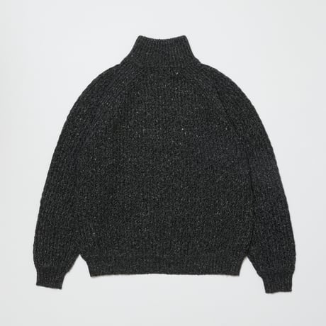 BAL / DIAGONAL ZIP  JACQUARD  SWEATER / DARK GREY