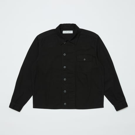 BAL / CREW HERRINGBONE OVER SHIRT / BLACK