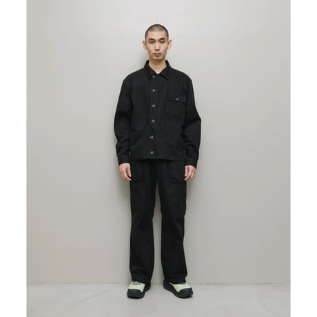 BAL / CREW HERRINGBONE OVER SHIRT / BLACK