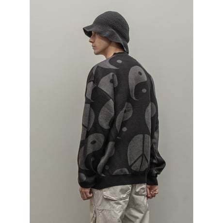 BAL / JACQUARD RAMIE CARDIGAN / BLACK